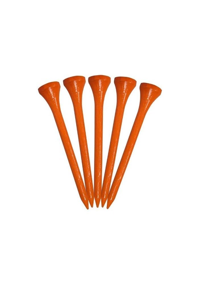 Pride Golf Tee 100 Count Bag - Citrus Orange Solid Hardwood Golf Tees - Image 3